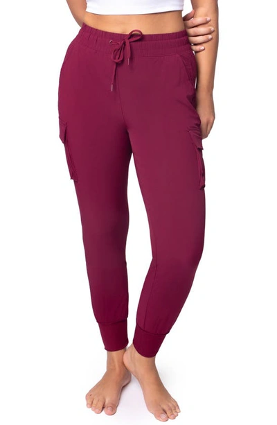 Shop 90 Degree By Reflex Woven Cargo Joggers In Rouge
