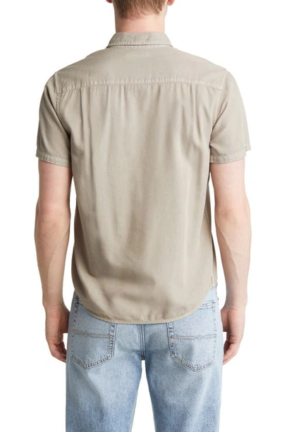Lucky Brand Lived-in Short Sleeve Button-up Workwear Shirt In Silver Sage