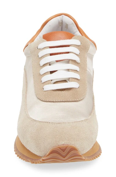 Shop Chocolat Blu Monaco Sneaker In Tan Satin-suede