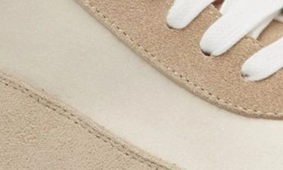 Chocolat Blu Monaco Sneaker In Tan Satin-suede