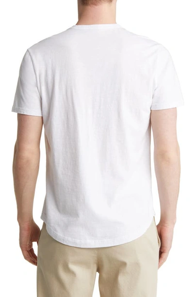 Shop Buck Mason Curve Hem Cotton Slub T-shirt In White