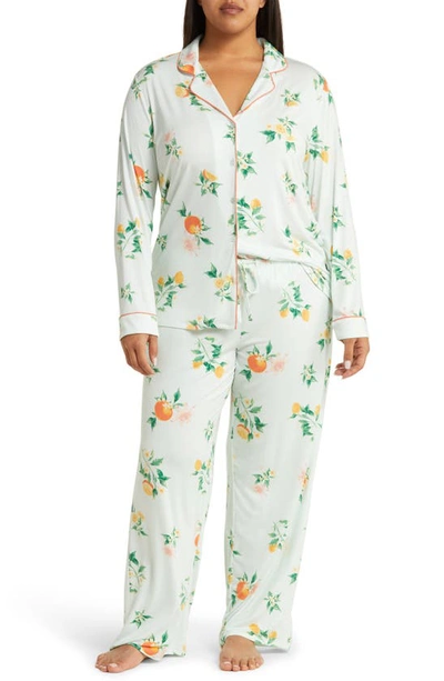 Shop Nordstrom Moonlight Eco Knit Pajamas In Green Morning Fruity Floral