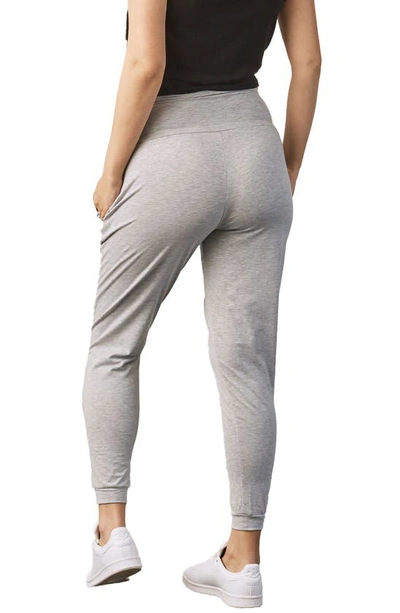 Shop Angel Maternity Cotton Blend Maternity Joggers In Marble Grey