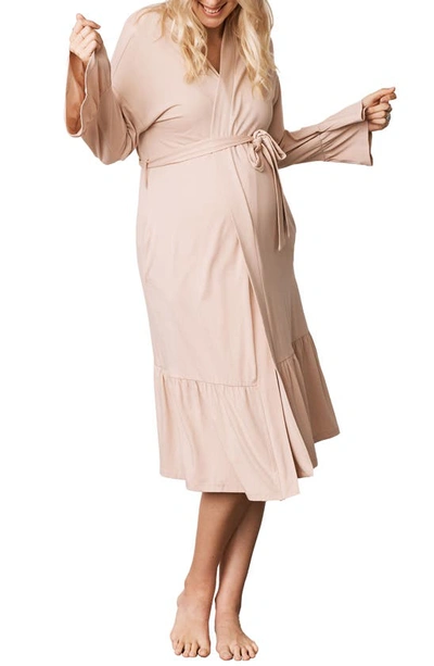 Shop Angel Maternity Maternity/nursing Robe In Pink