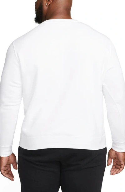 Shop Nike Fleece Graphic Pullover Sweatshirt In White