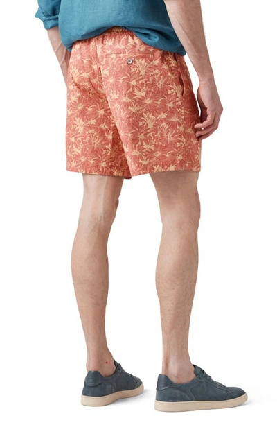 Shop Rodd & Gunn Main Beach Floral Stretch Cotton Drawstring Shorts In Sunset