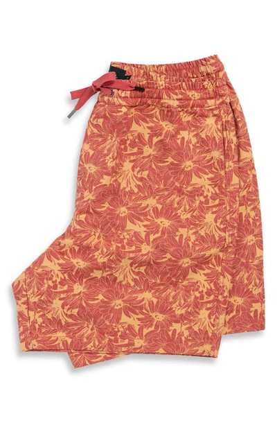 Shop Rodd & Gunn Main Beach Floral Stretch Cotton Drawstring Shorts In Sunset
