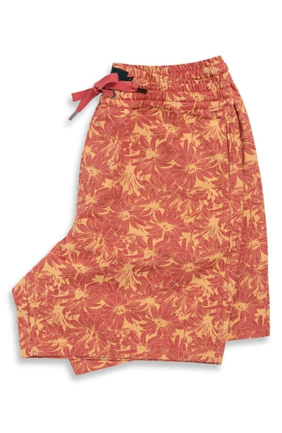 Rodd & Gunn Main Beach Floral Stretch Cotton Drawstring Shorts In Sunset