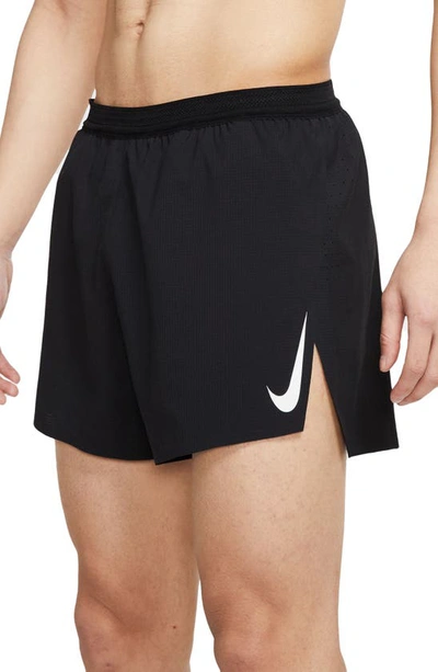Shop Nike Aeroswift 4" Running Shorts In Black/ White