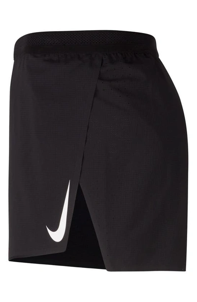 Shop Nike Aeroswift 4" Running Shorts In Black/ White