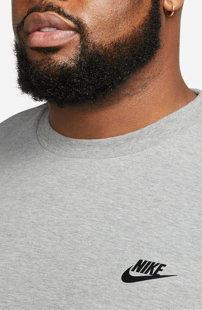 Shop Nike Sportswear Tech Fleece Crewneck Sweatshirt In Dark Grey Heather/ Black