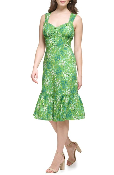 Shop Kensie Floral Sweetheart Maxi Dress In Green Multi