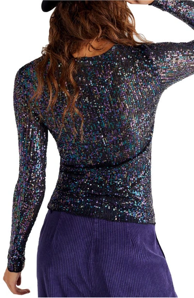 Shop Free People Gold Rush Sequin Top In Black Combo