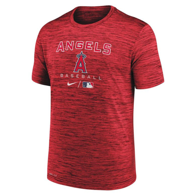 Shop Nike Red Los Angeles Angels Authentic Collection Velocity Practice Performance T-shirt