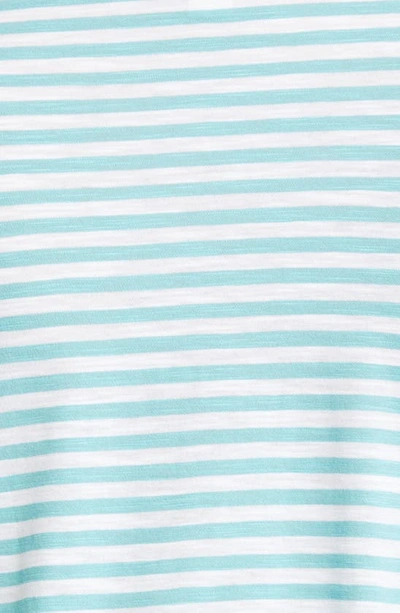 Shop Caslon Short Sleeve V-neck T-shirt In Teal Shore-white Brooke Stripe