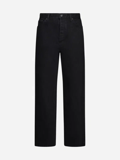 Shop Balenciaga Ankle Cut Jeans In Pitch Black