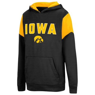 Shop Colosseum Youth  Black Iowa Hawkeyes Vf Cut Sew Pullover Hoodie