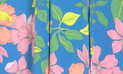 Shop Maaji Starflower Zandra Floral Cover-up Maxi Dress In Blue