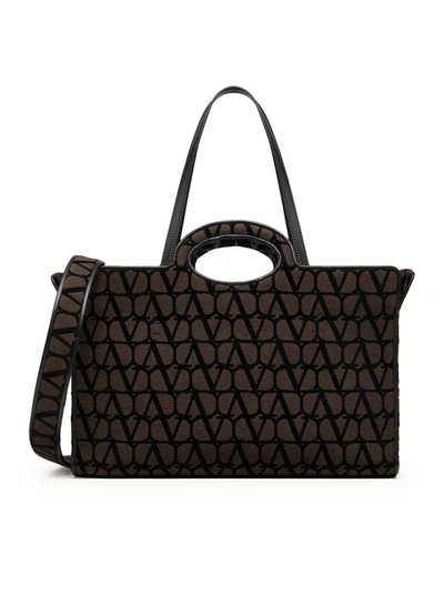 Shop Valentino Le Troisieme Toile Iconographe Shopping Bag In Brown