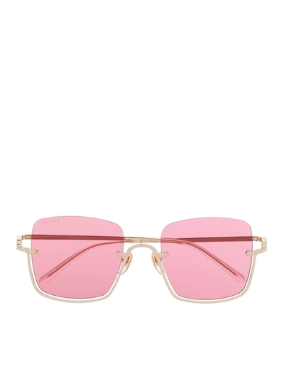 Shop Gucci Square-frame Sunglasses In Red