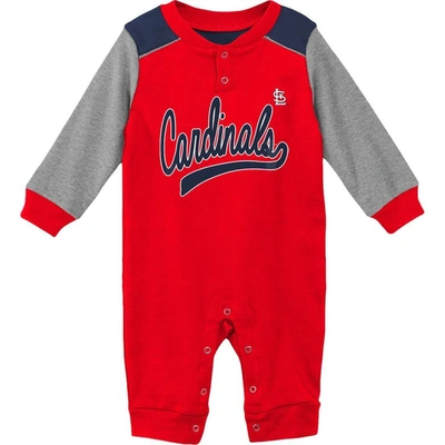 Shop Outerstuff Newborn & Infant Red/heathered Gray St. Louis Cardinals Scrimmage Long Sleeve Jumper