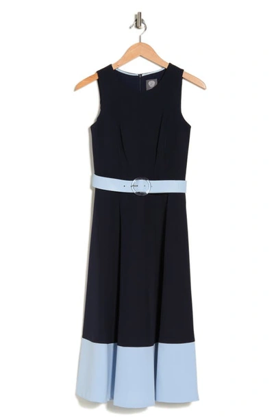 Shop Vince Camuto Laguna Sleeveless Fit & Flare Midi Dress In Navy