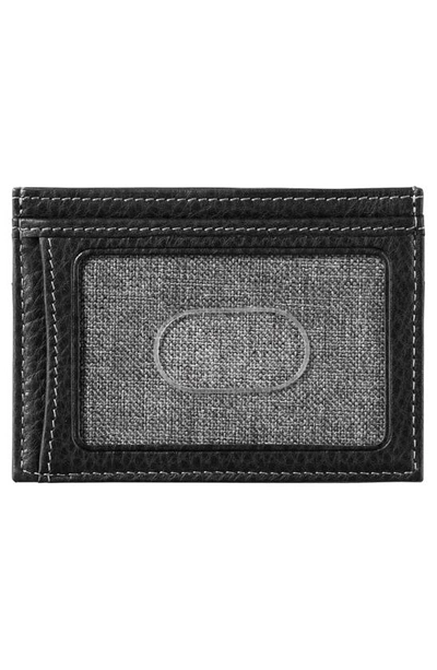 Shop Johnston & Murphy Leather Card Case In Black