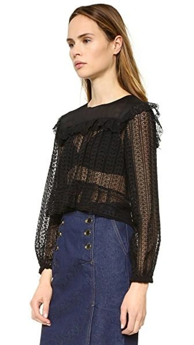 Shop Philosophy Di Lorenzo Serafini Eyelet Blouse In Black