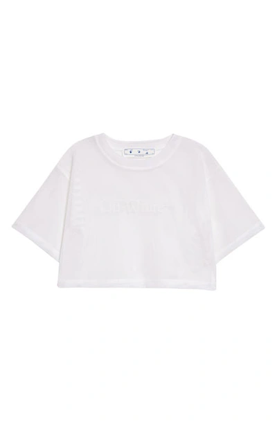 Shop Off-white Bookish Crop Mesh T-shirt In White