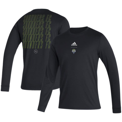 Shop Adidas Originals Adidas Black Seattle Sounders Fc Club Long Sleeve T-shirt