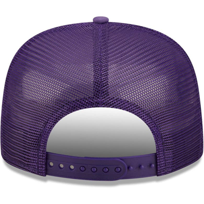 Shop New Era Purple Los Angeles Lakers A-frame 9fifty Snapback Trucker Hat