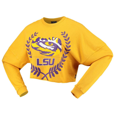 Shop Spirit Jersey Gold Lsu Tigers Laurels Crop Long Sleeve T-shirt