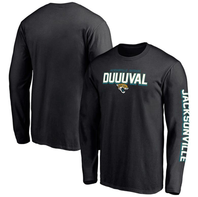 Shop Fanatics Branded Black Jacksonville Jaguars Hometown Collection Facemask Long Sleeve T-shirt