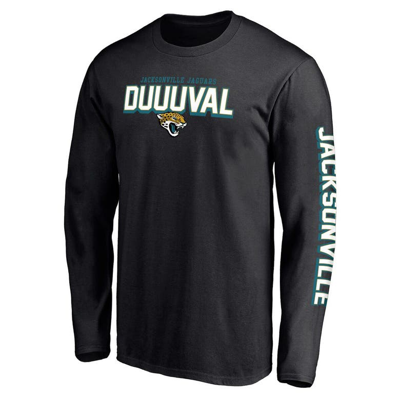 Shop Fanatics Branded Black Jacksonville Jaguars Hometown Collection Facemask Long Sleeve T-shirt