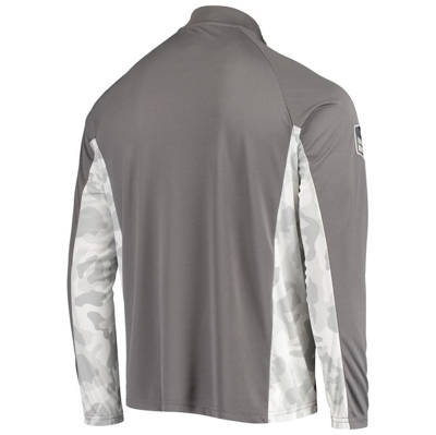 Shop Colosseum Gray/camo Ucla Bruins Oht Military Appreciation Swoop Quarter-zip Jacket