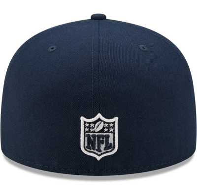 Shop New Era Navy Denver Broncos 2004 Pro Bowl Side Patch Orange Undervisor 59fify Fitted Hat