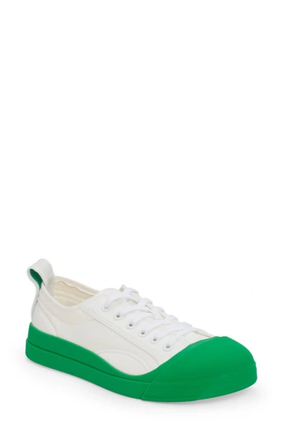 Shop Bottega Veneta Vulcan Low Top Sneaker In Optic White-parakeet