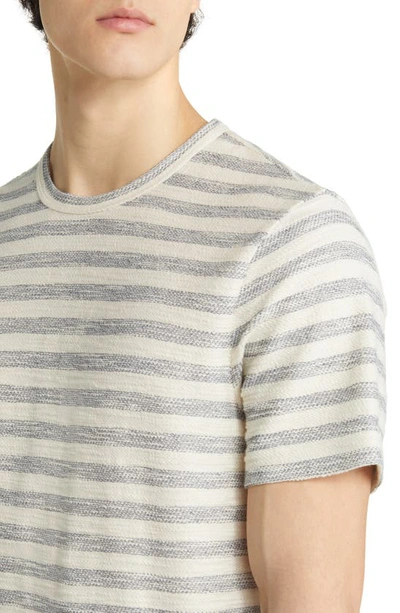 Shop Treasure & Bond Jacquard Stripe T-shirt In Navy Jacquard