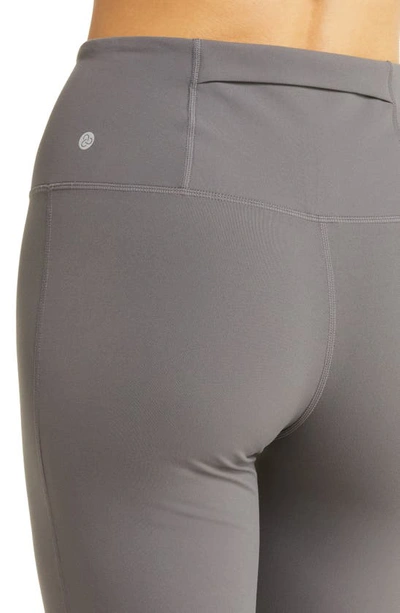 Shop Zella Studio Luxe High Waist Flare Ankle Pants In Grey Magnet