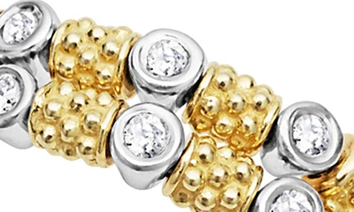 Lagos 18k White & Yellow Gold Signature Caviar Diamond Coil Ring In Gold