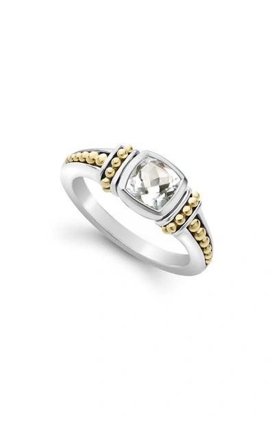 Lagos 18k Gold Caviar Color White Topaz Ring In Topaz