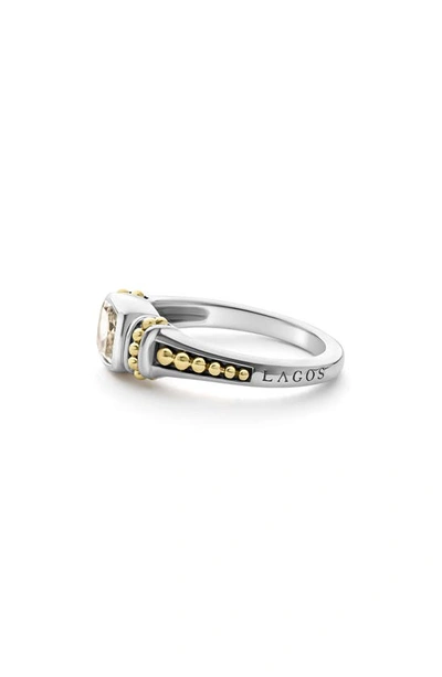 Lagos 18k Gold Caviar Color White Topaz Ring In Topaz