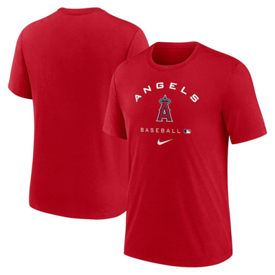 Shop Nike Red Los Angeles Angels Authentic Collection Tri-blend Performance T-shirt