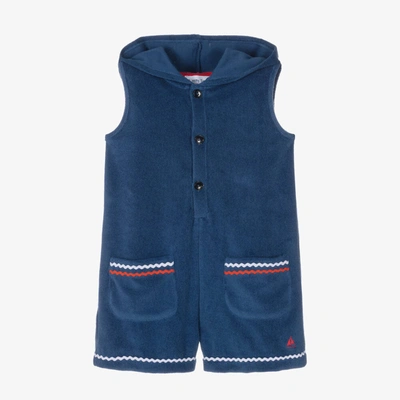 Shop Mitty James Girls Blue Cotton Towelling Playsuit