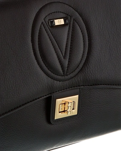 Shop Valentino By Mario Valentino Posh Signature Leather Shoulder Bag In Black
