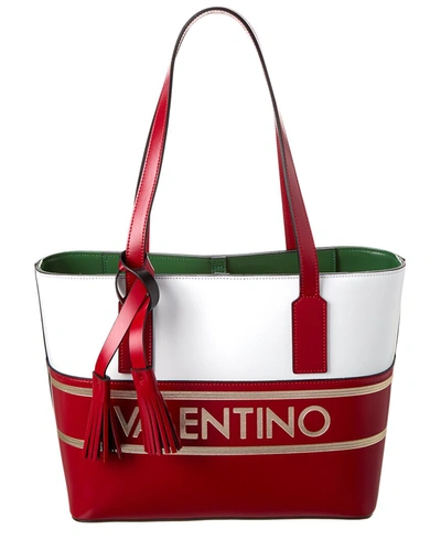Shop Valentino By Mario Valentino Prince Lavoro Leather Tote In Red