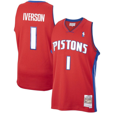 2008/09 Pistons IVERSON #1 Blue Retro NBA Jerseys 热压