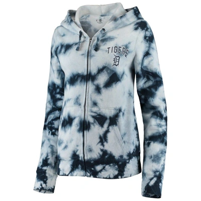 Shop New Era Navy Detroit Tigers Tie-dye Fleece Full-zip Hoodie