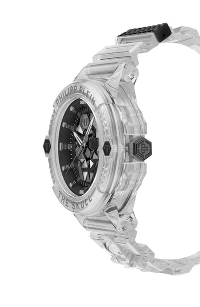 Shop Philipp Plein The Skull Plastic Strap Watch, 44mm In Transparent