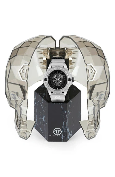 Shop Philipp Plein The Skull Plastic Strap Watch, 44mm In Transparent